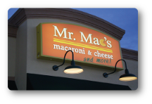 Mr. Macs sign outside of the restaurant